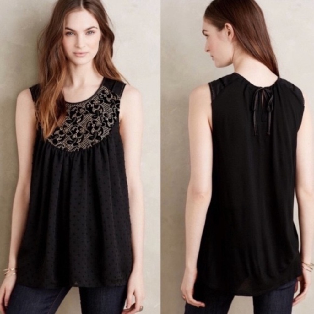 EUC! - Anthro | One September Mari Embroidered Top